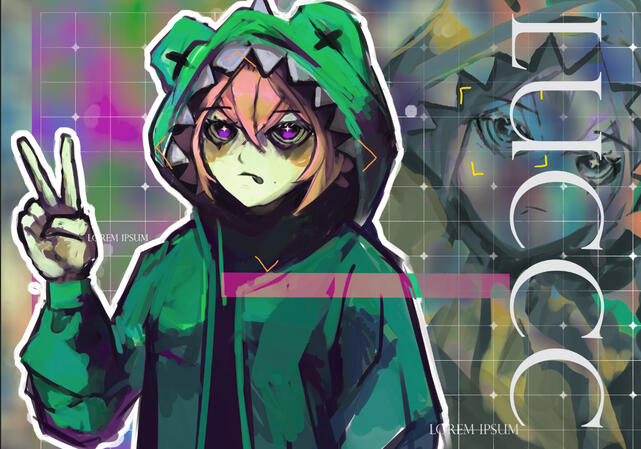 Half Body Colored Sketch w/ BG